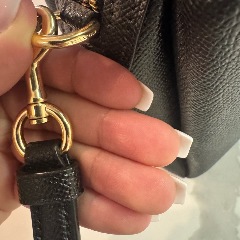 Coach Black Satchel with Gold Accents - Picture 14 of 15